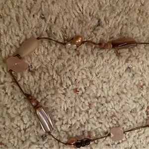 Silpada Brown and Cream Beaded Necklace